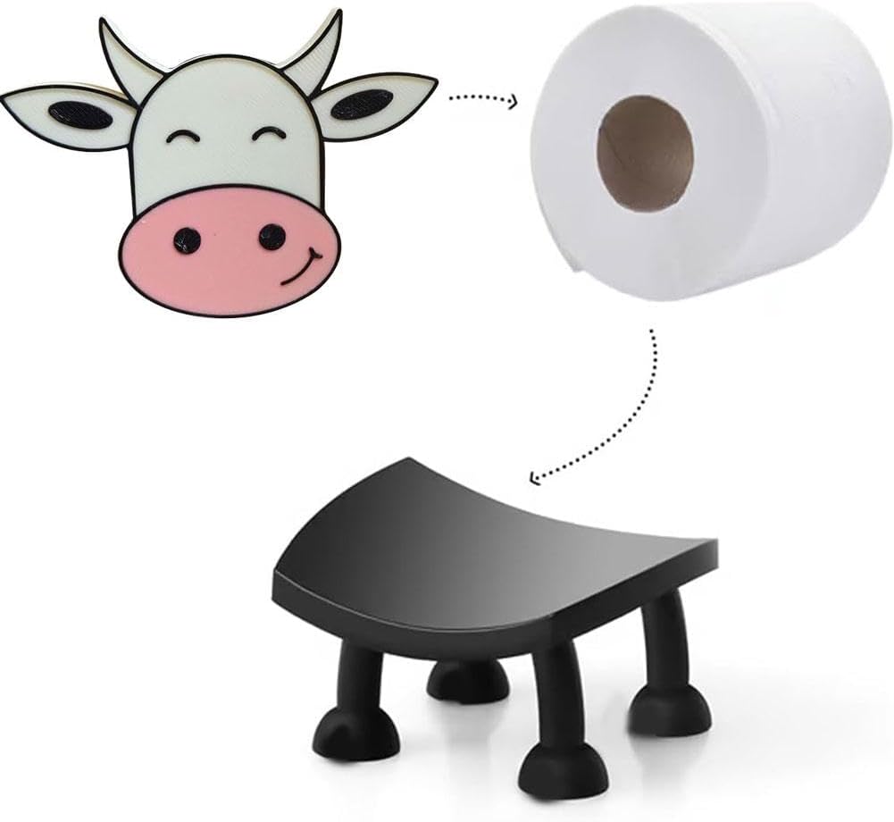 Cow Toilet Roll Holder - Funny 3D Printed Bathroom Decor 1