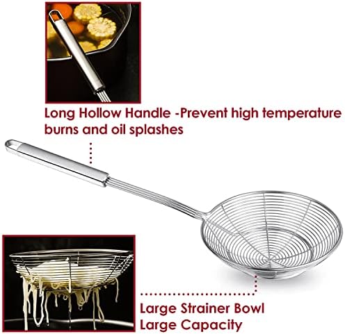KEISSCO Stainless Steel Skimmer Set of 3 for Frying and Cooking