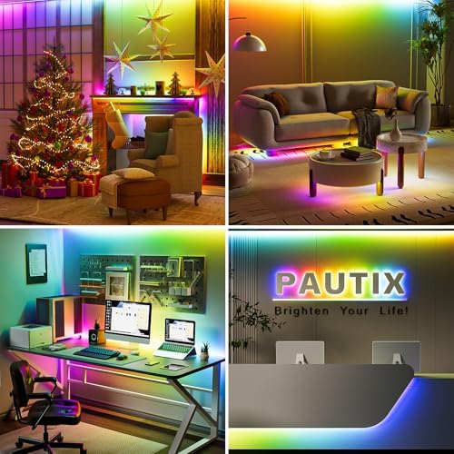 PAUTIX RGB Smart IC COB LED Strip Light 3M 984ft