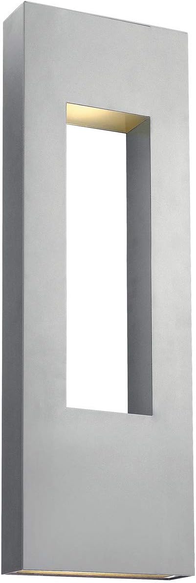 Hinkley Atlantis Wall Mount Outdoor Lantern - Aluminum Titanium Finish