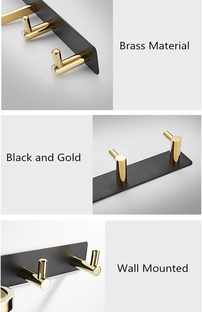 Chrome Towel Bar with Hooks for Bathroom
