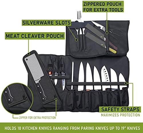 EVERPRIDE Chef Knife Roll Bag Holds 10 Knives 1