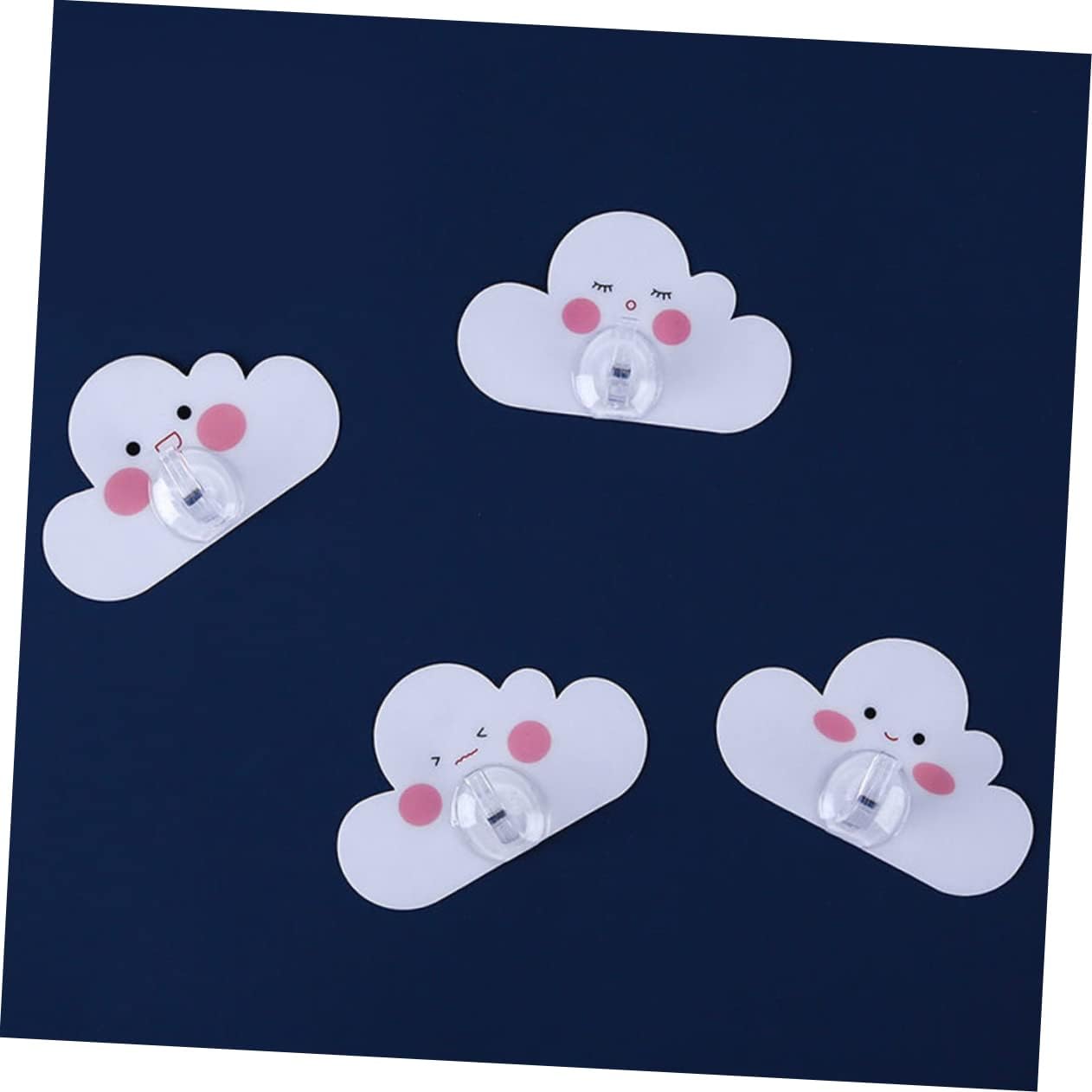 12pcs Cloud Shape Adhesive Wall Hooks for Coats Towels