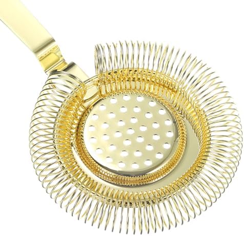 Cocktail Strainer - Stainless Steel Bar Strainer for Drinks 210mm Gold