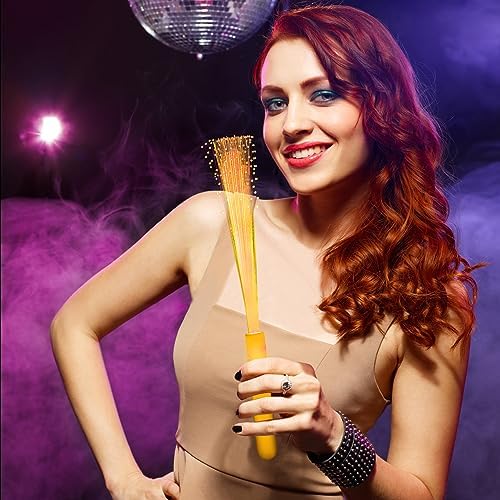 48 PCS Orange Glow Fiber Wands LED Light Wands