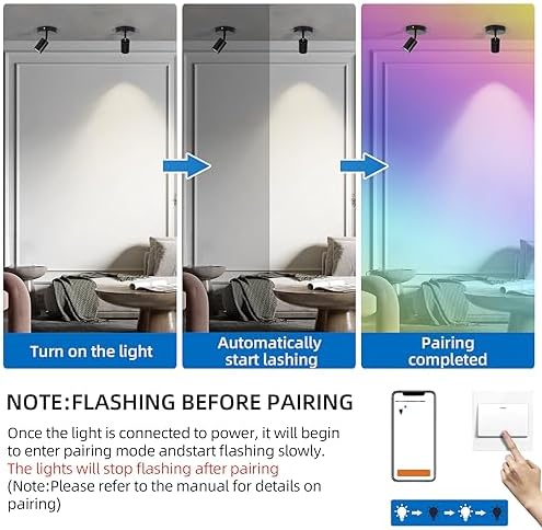Vloitgol Dimmable Flush Mount Spotlight with 16 Colors