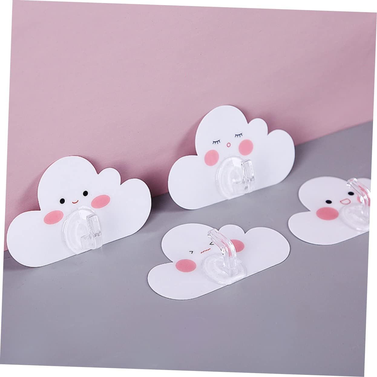 12pcs Cloud Shape Adhesive Wall Hooks for Coats Towels