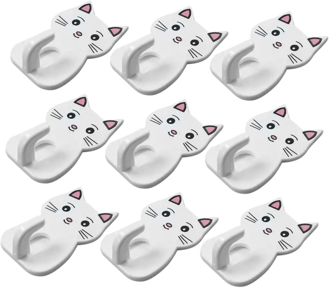 HOUDERCO 9pcs Adorable Cat Wall Hooks 1