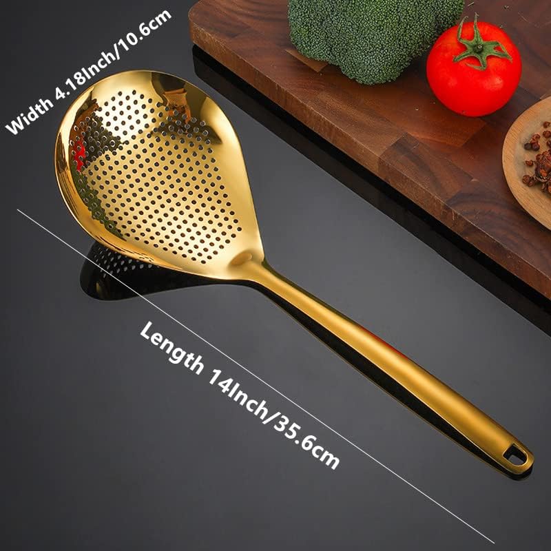HONHPD 14 Inch Stainless Steel Skimmer Spoon