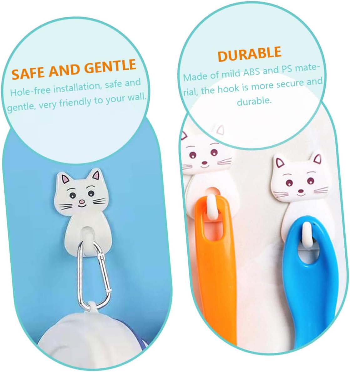 BUGUUYO 9PCS Cat Towel Hooks for Bathroom Storage
