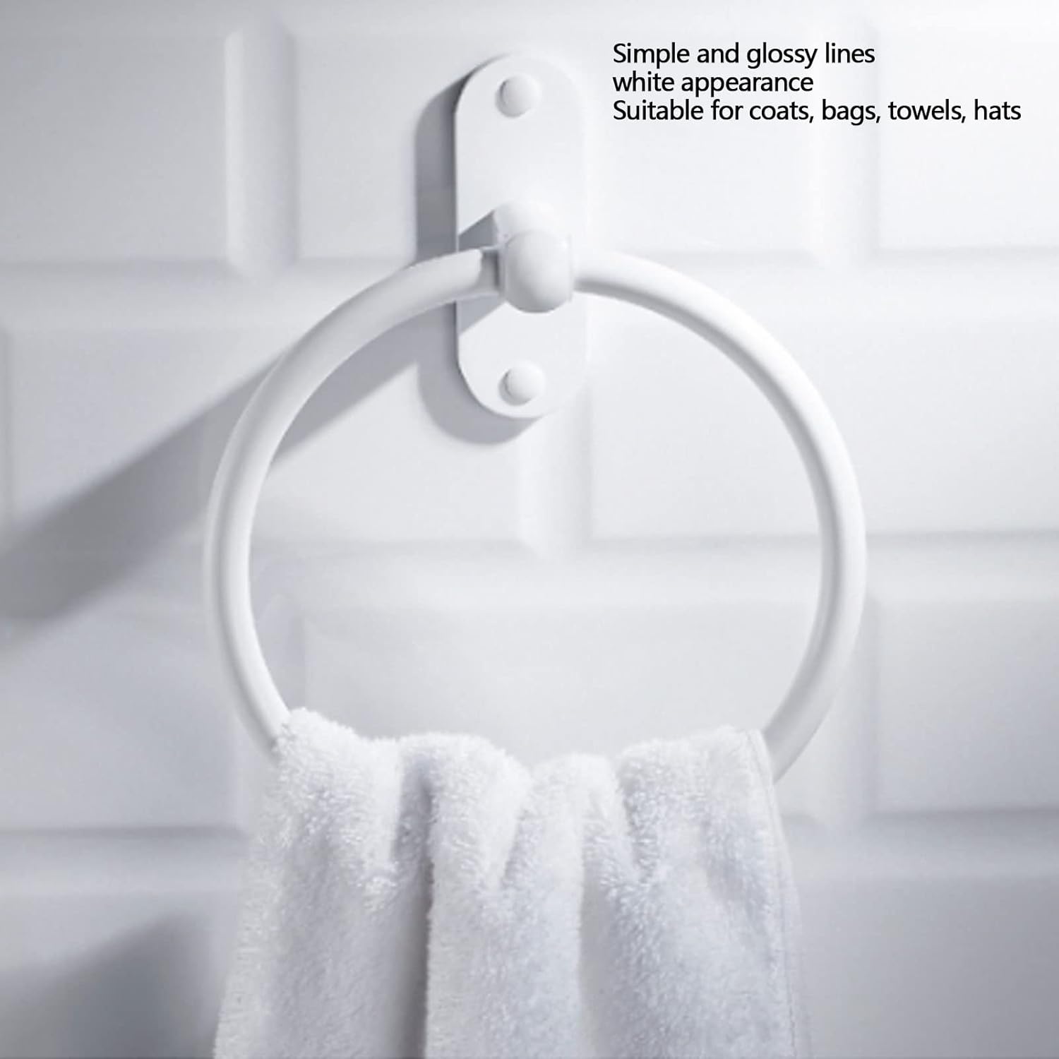 Diydeg Aluminum Alloy White Towel Holder