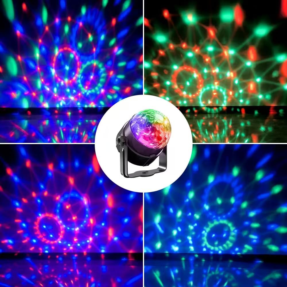 Yiixuyo 3-Pack Sound Activated Party Lights with Remote Control