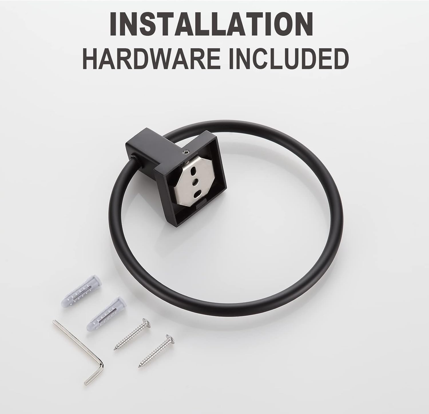 Orlif 2 Pack Black Stainless Steel Towel Ring for Bathroom