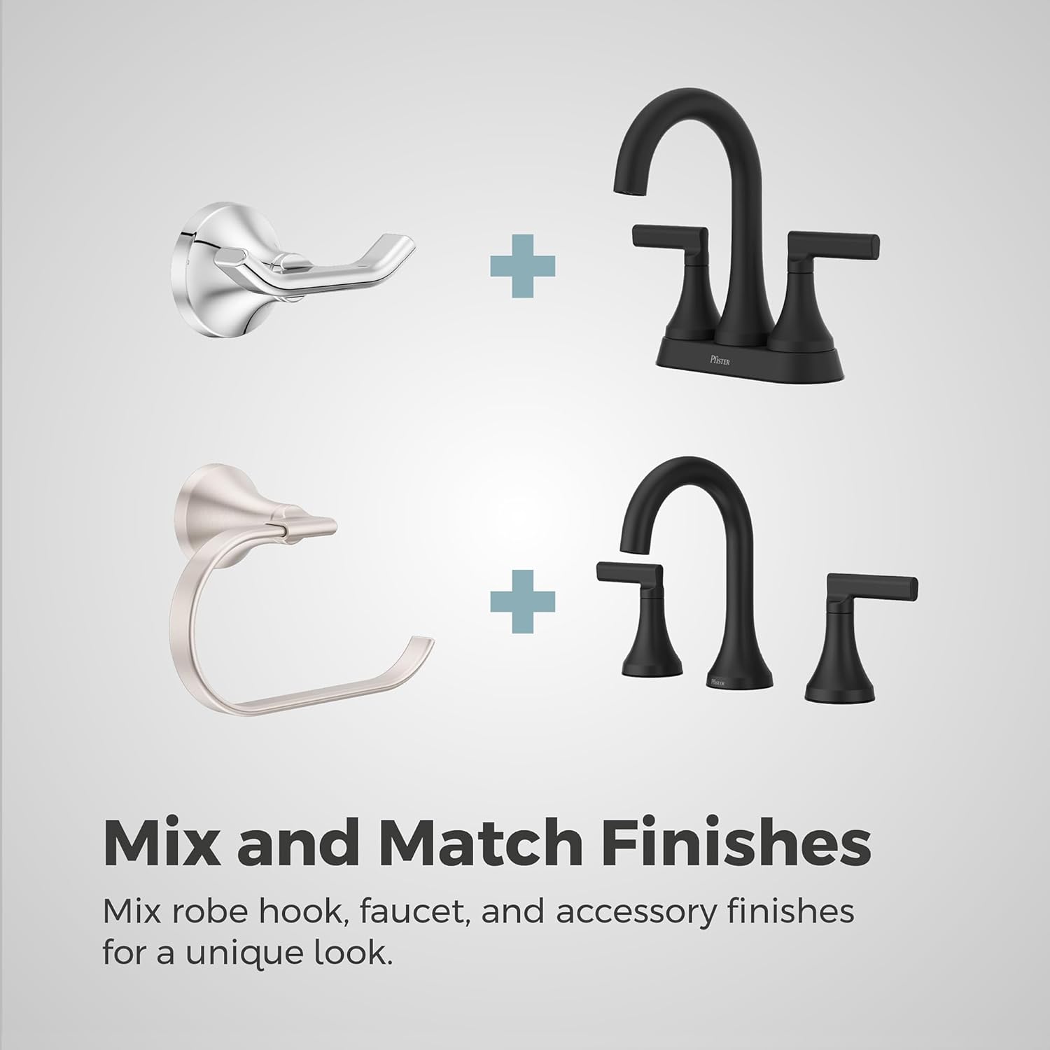 Pfister Vedra Towel Hook Matte Black Wall-Mounted