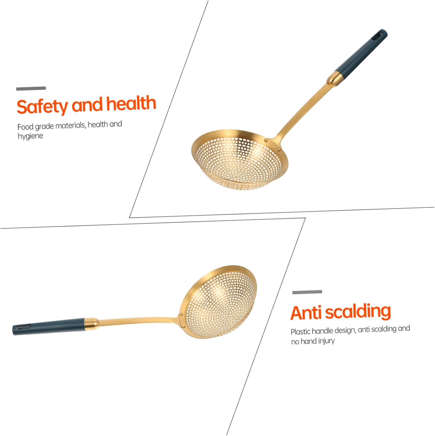 IMIKEYA Stainless Steel Skimmer with Long Handle
