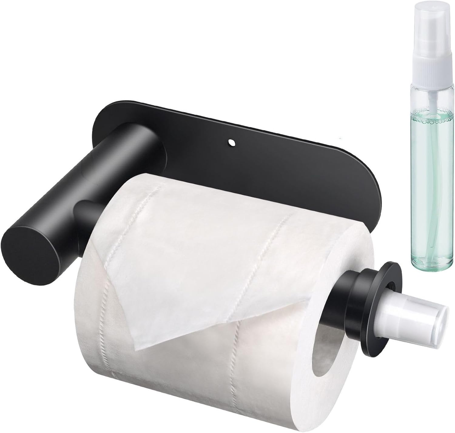 Wall Toilet Paper Holder with Hidden Spray Bottle - Black 1
