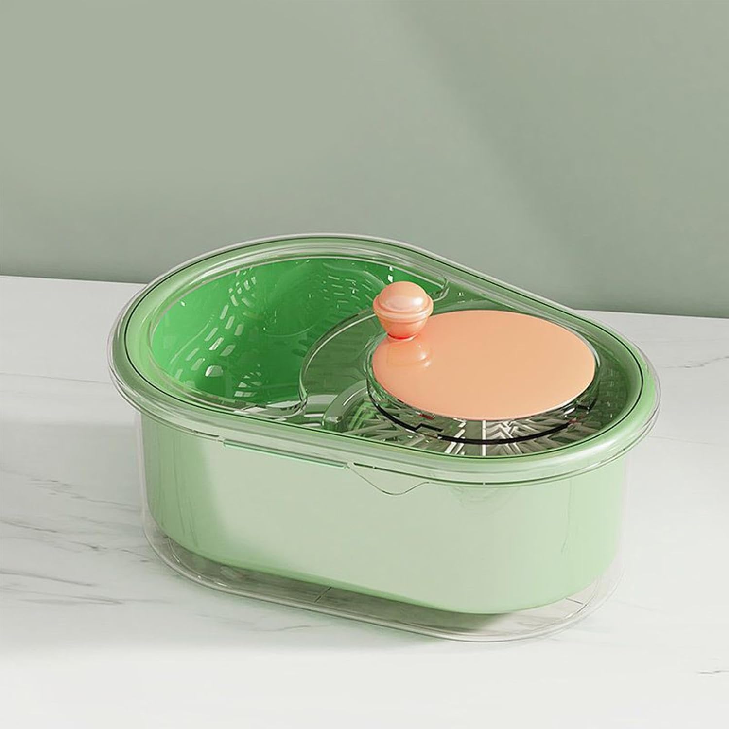 Portable Fruit Scrubber with Lid - Quick Washing Bowl