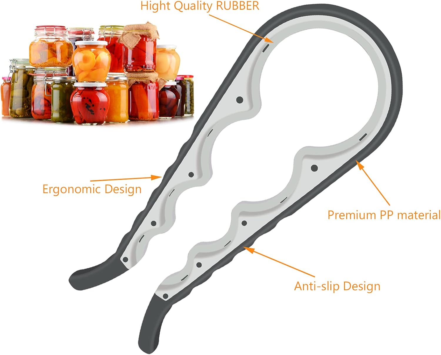 MEYUEWAL 5 in 1 Jar Opener Bottle Opener Kit White