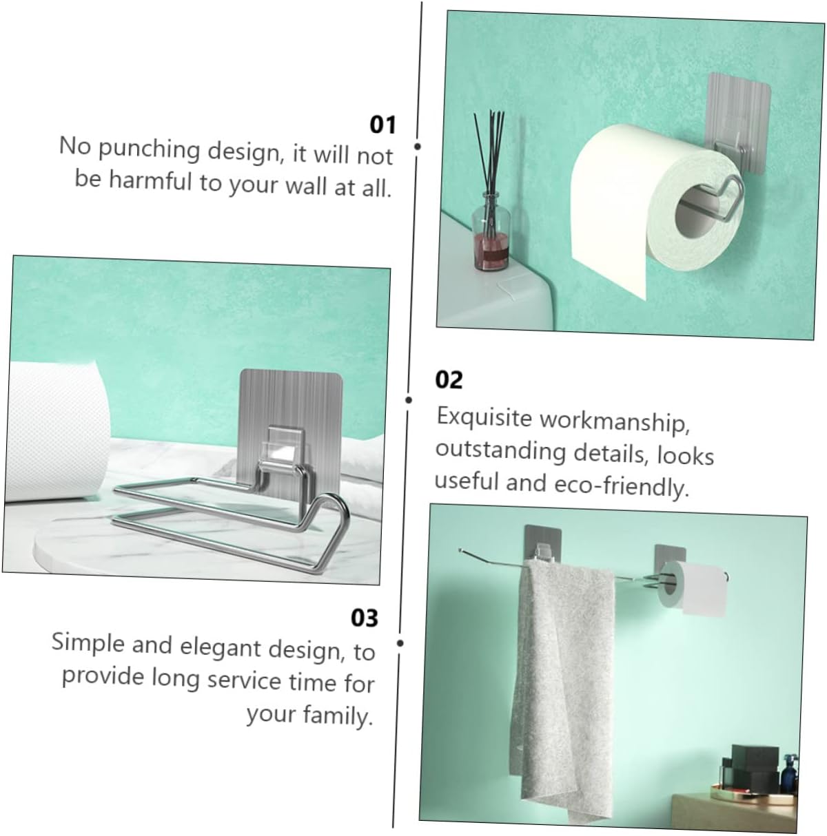 Alipis 1pc Wall Mounted Tissue Holder Stainless Steel Design