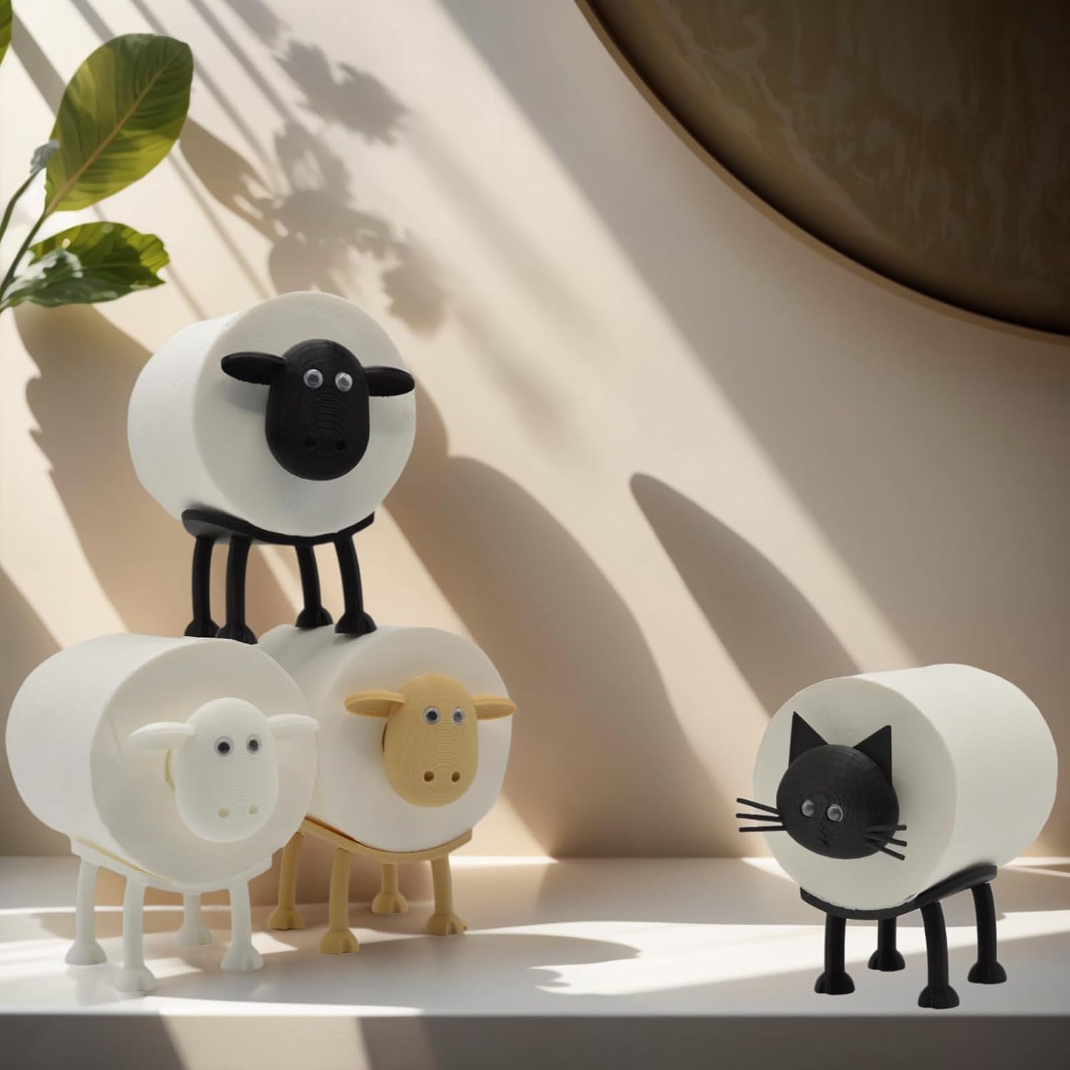 Flinbius Sheep Toilet Roll Holder - Cute 3D Printed Bathroom Decor