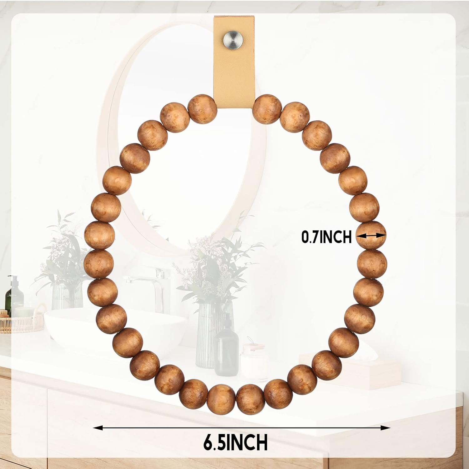 Vesici 2 Pcs Boho Towel Rack Wood Design