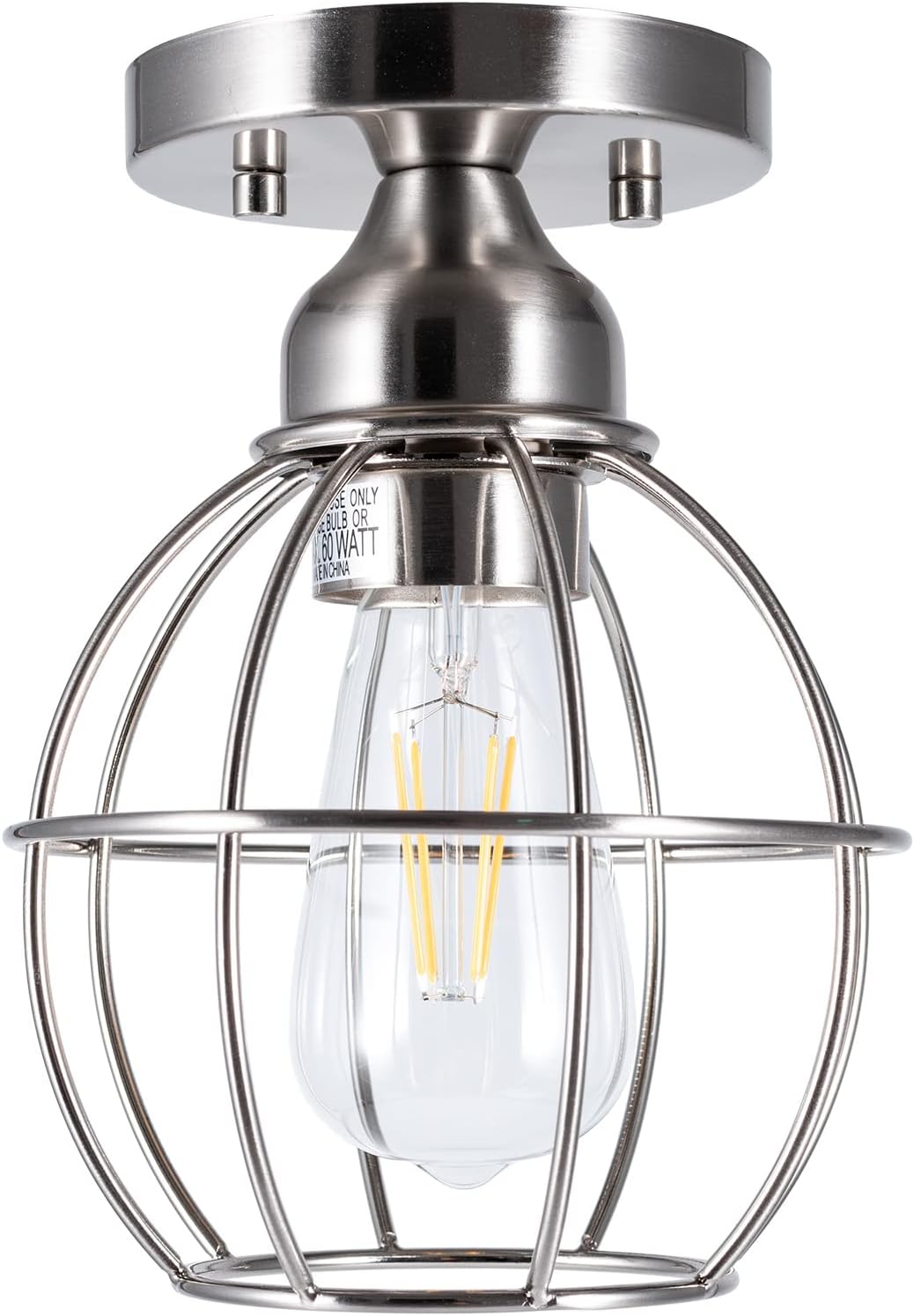 GRUENLICH Semi Flush Mount Ceiling Light with Nickel Finish