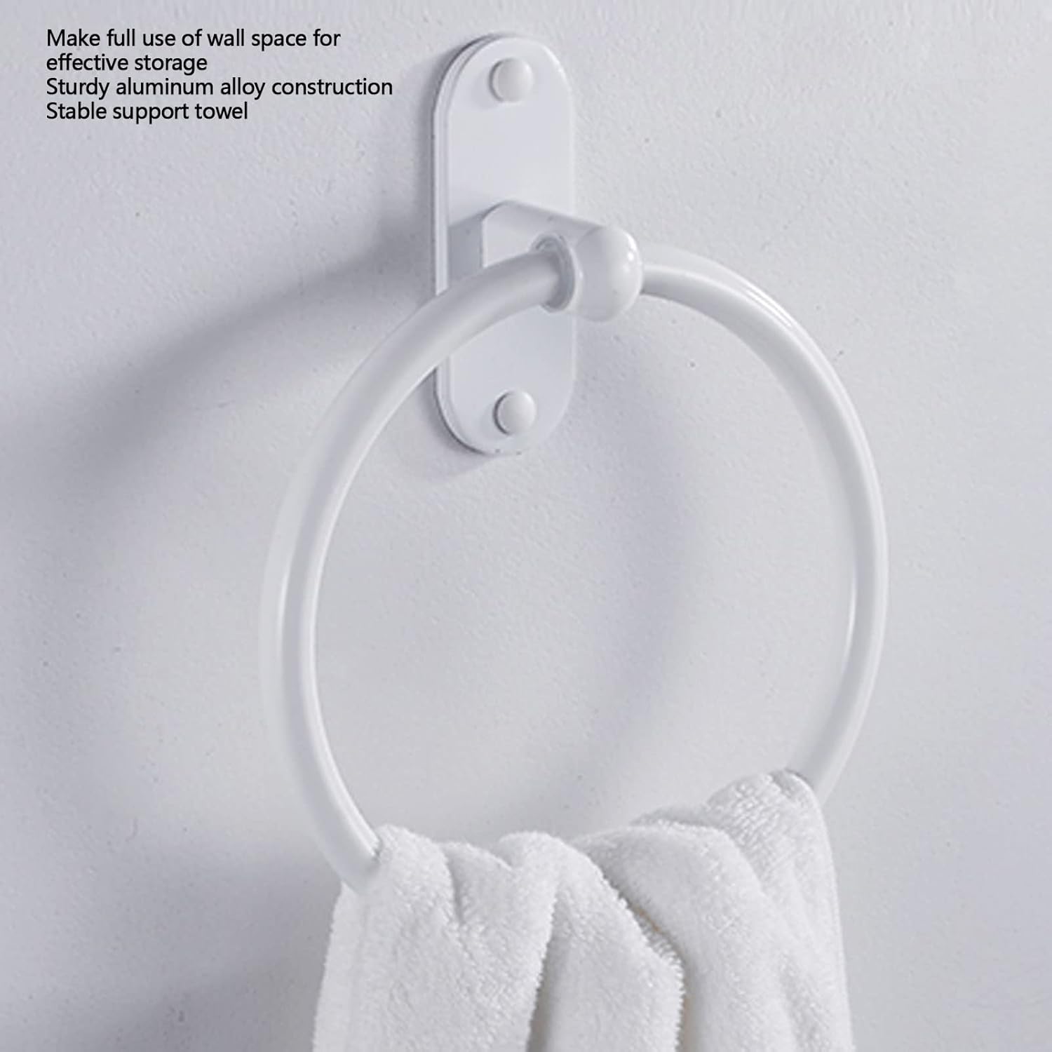 Diydeg Aluminum Alloy White Towel Holder