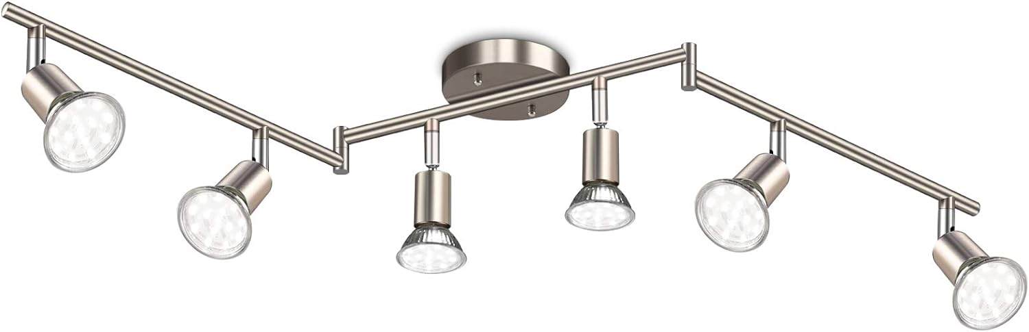 Ascher 6-Light LED Track Lighting Kit with Matte Nickel Finish