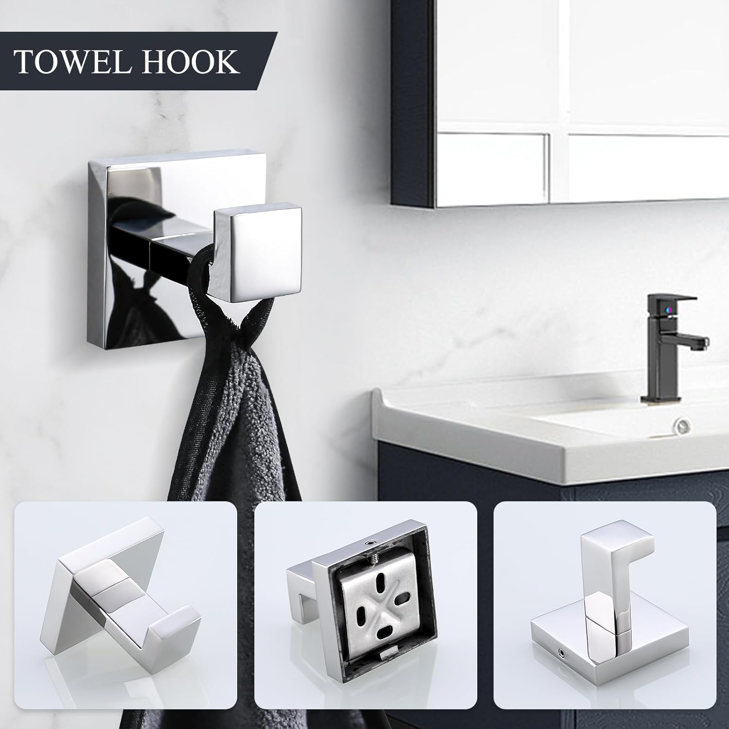 TURS 4-Piece Stainless Steel Towel Bar Set for Bathroom Wall Mount