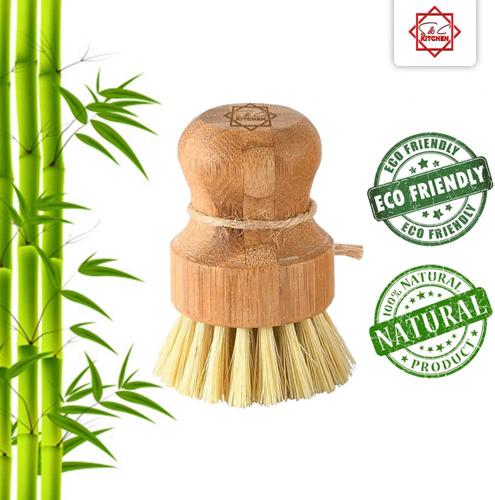 S C Bamboo Scrub Brush Set of 3