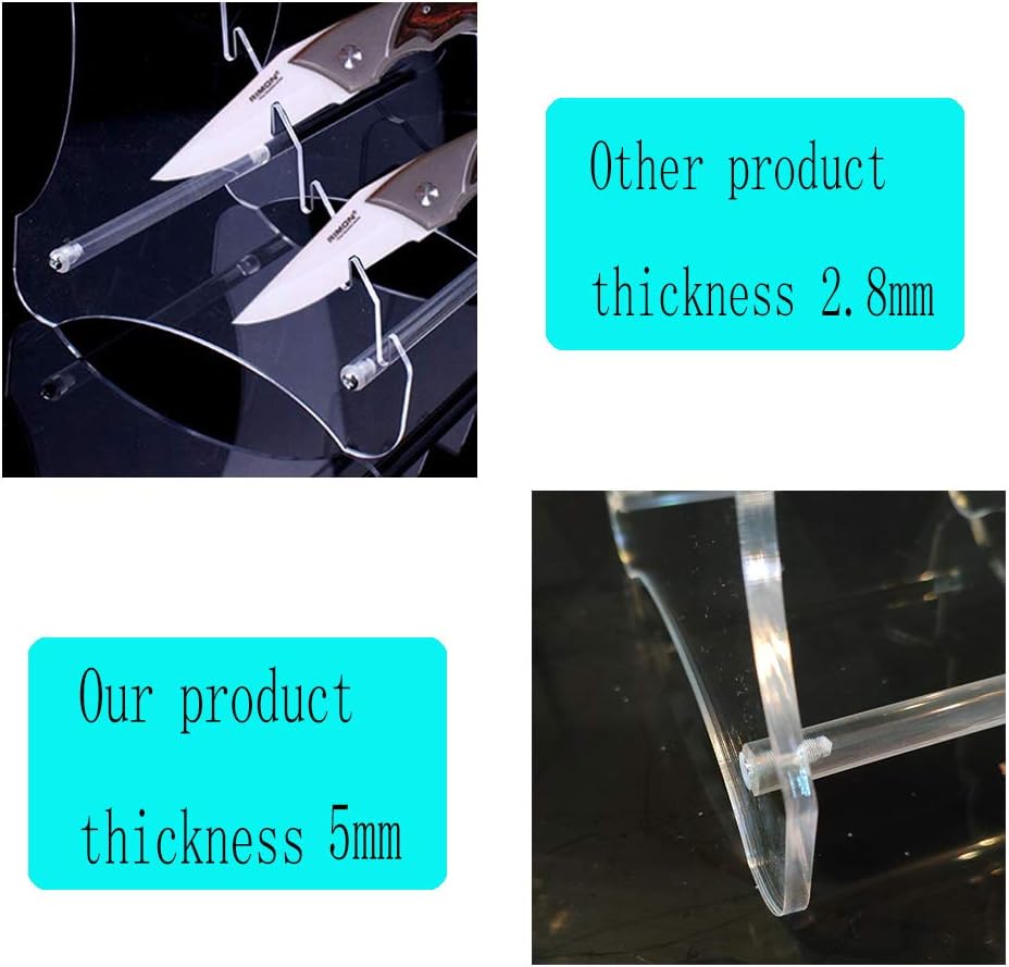 Lufr Clear Knife Display Rack Holder 8 Pcs