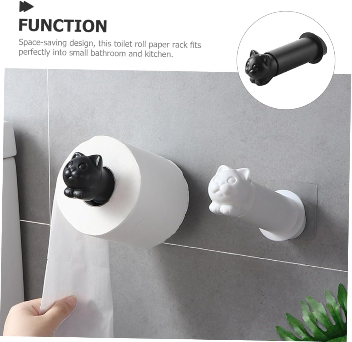 Balacoo Cute Cat Toilet Paper Holder Wall Mount