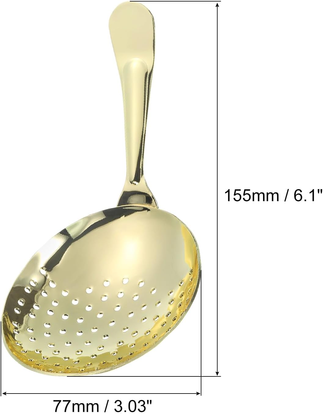 Uxcell Julep Strainer - Stainless Steel Cocktail Strainer 155mm Gold