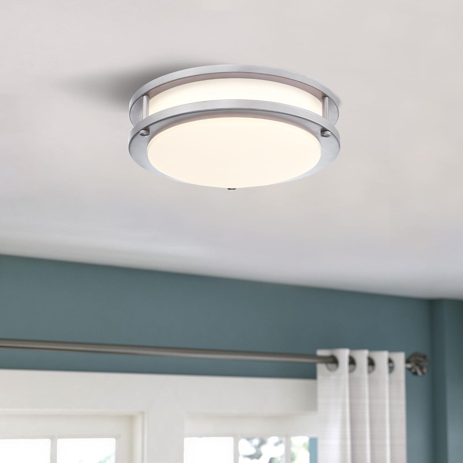 Brushed Nickel Flush Mount LED Ceiling Light 1031 Inch