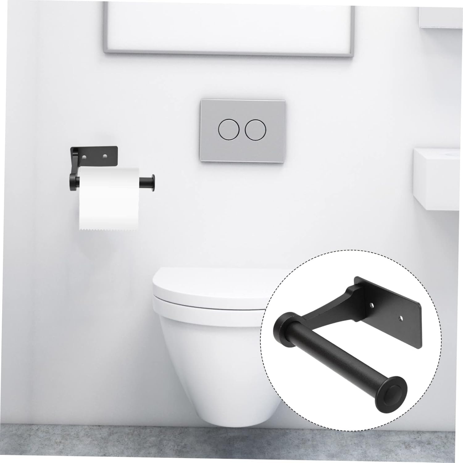 HEALEEP Wall-Mounted Toilet Paper Holder Rustproof Space-Saving Tissue Organizer