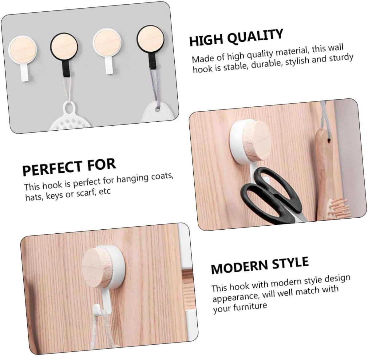 Unomor 10pcs Wall-Mounted Towel Hooks for Bathroom 1