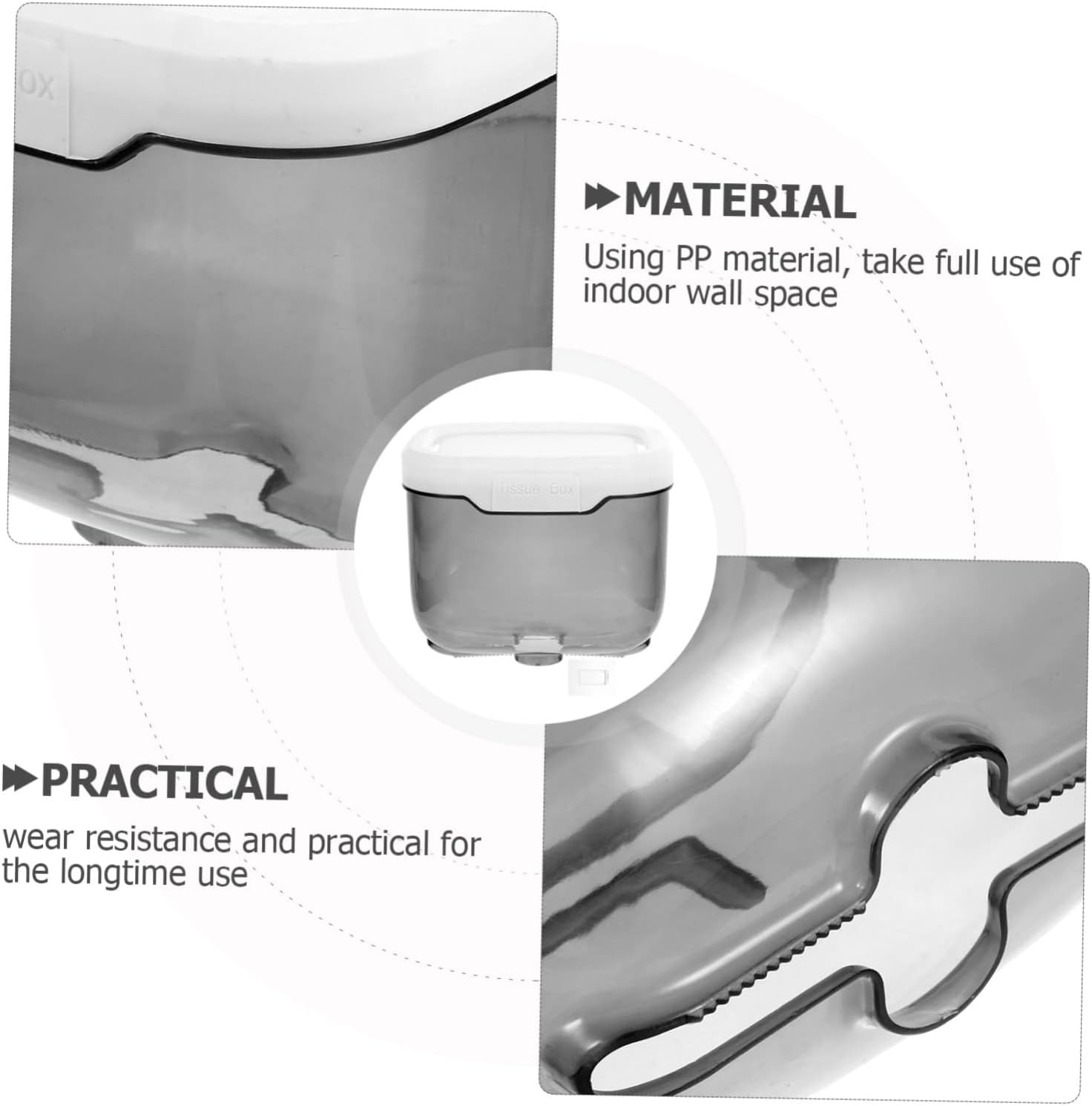 JECOMPRIS Toilet Paper Holder with Shelf Space-Saving Transparent Design