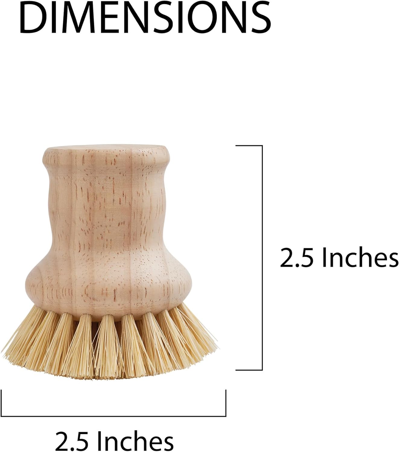 HIC Harold Import Co Dish Pan Scrub Brush with Wooden Handle