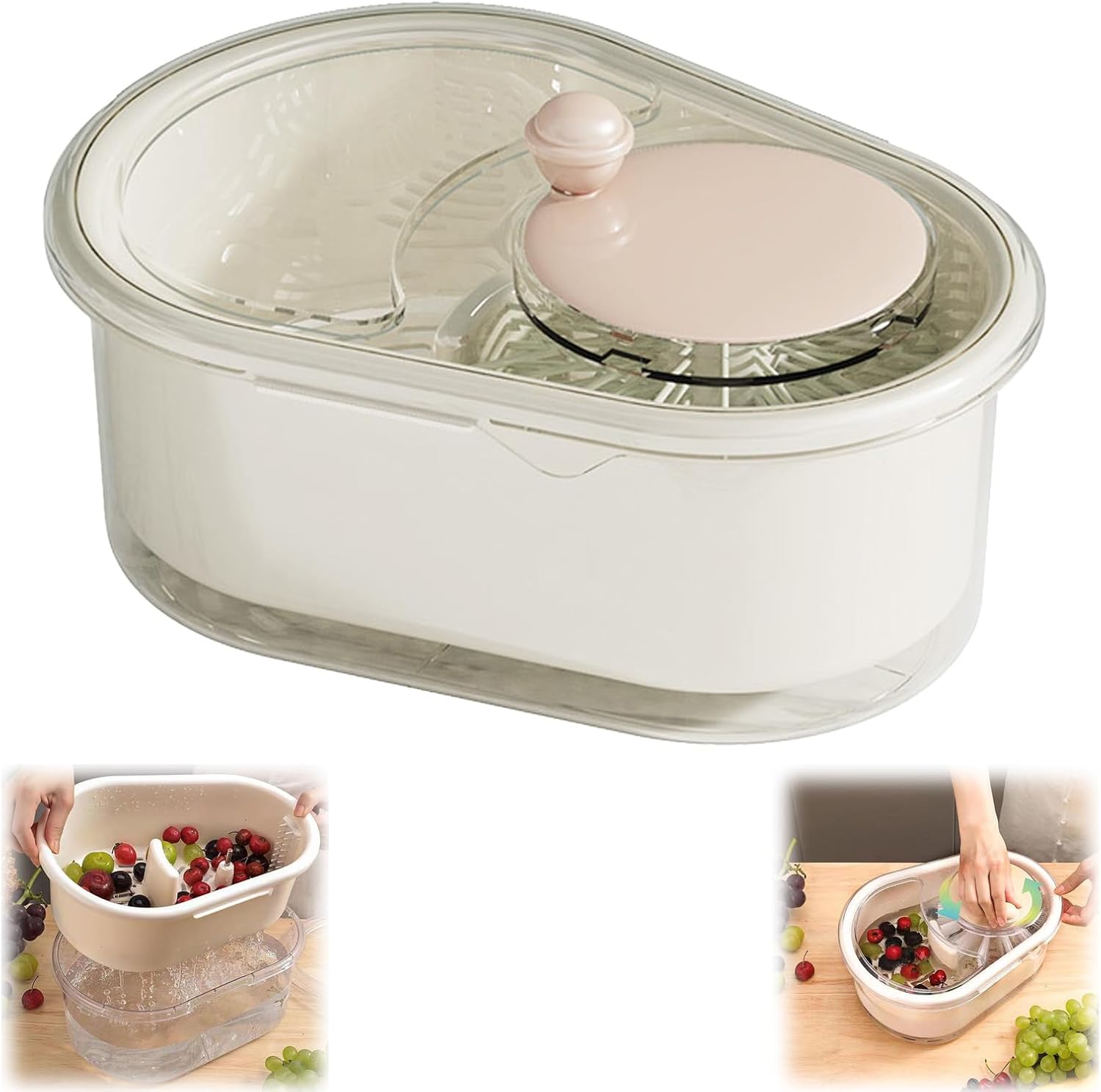 Efficient Fruit Cleaner Spinner with Brush Portable and Durable