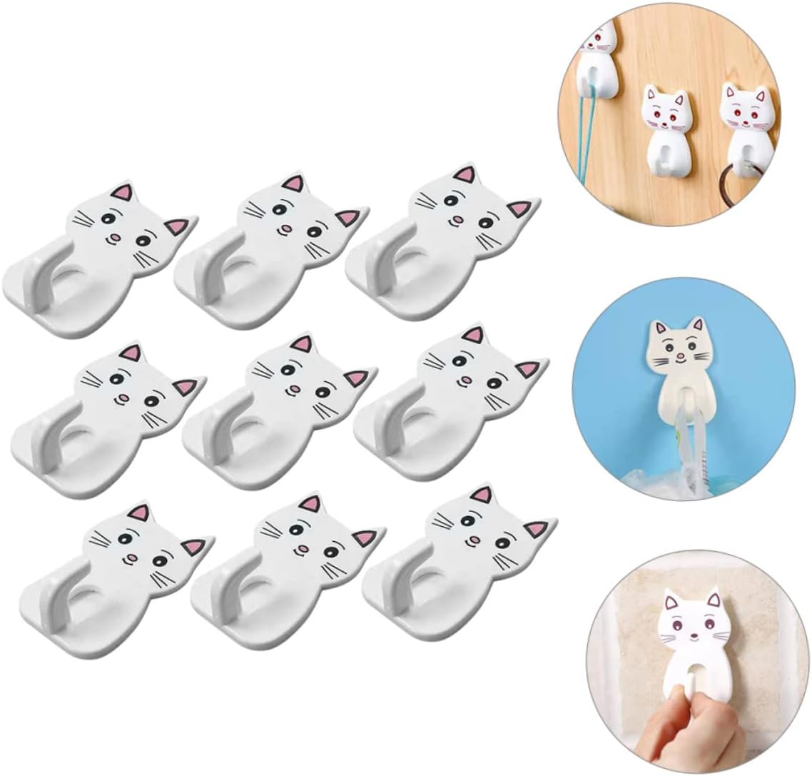 HOUDERCO 9pcs Adorable Cat Wall Hooks 1
