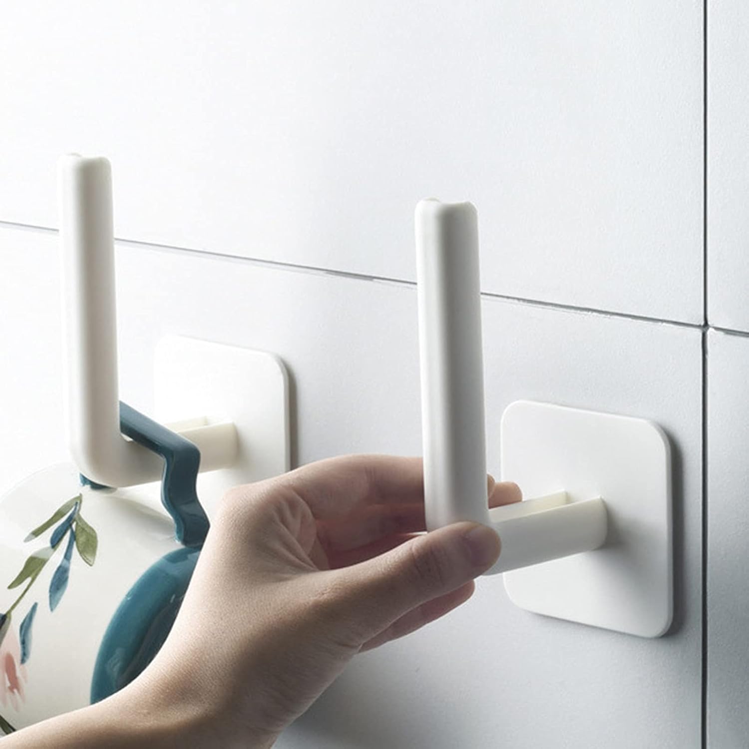 Goodliest Toilet Paper Holder Wall Mount Plastic Adhesive White