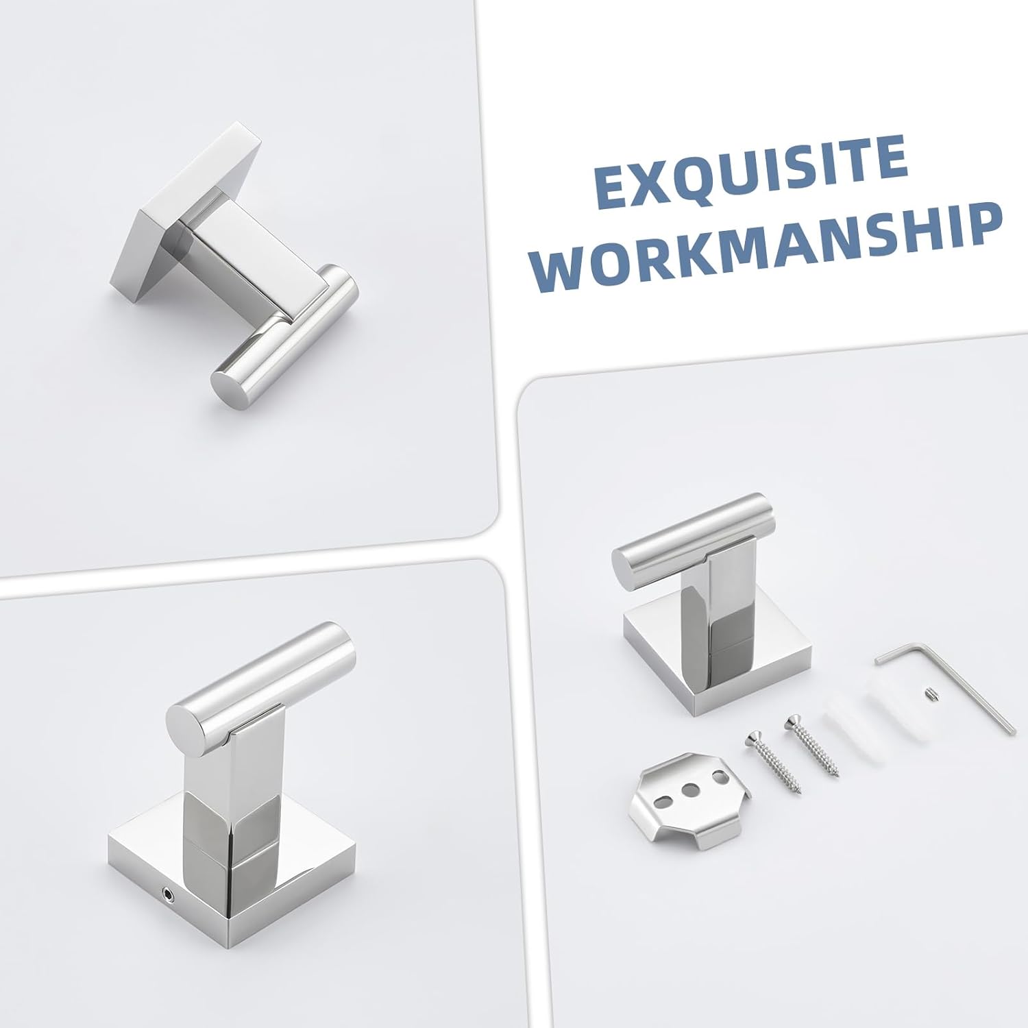 Suyar Modern Robe Hook with Chrome Finish