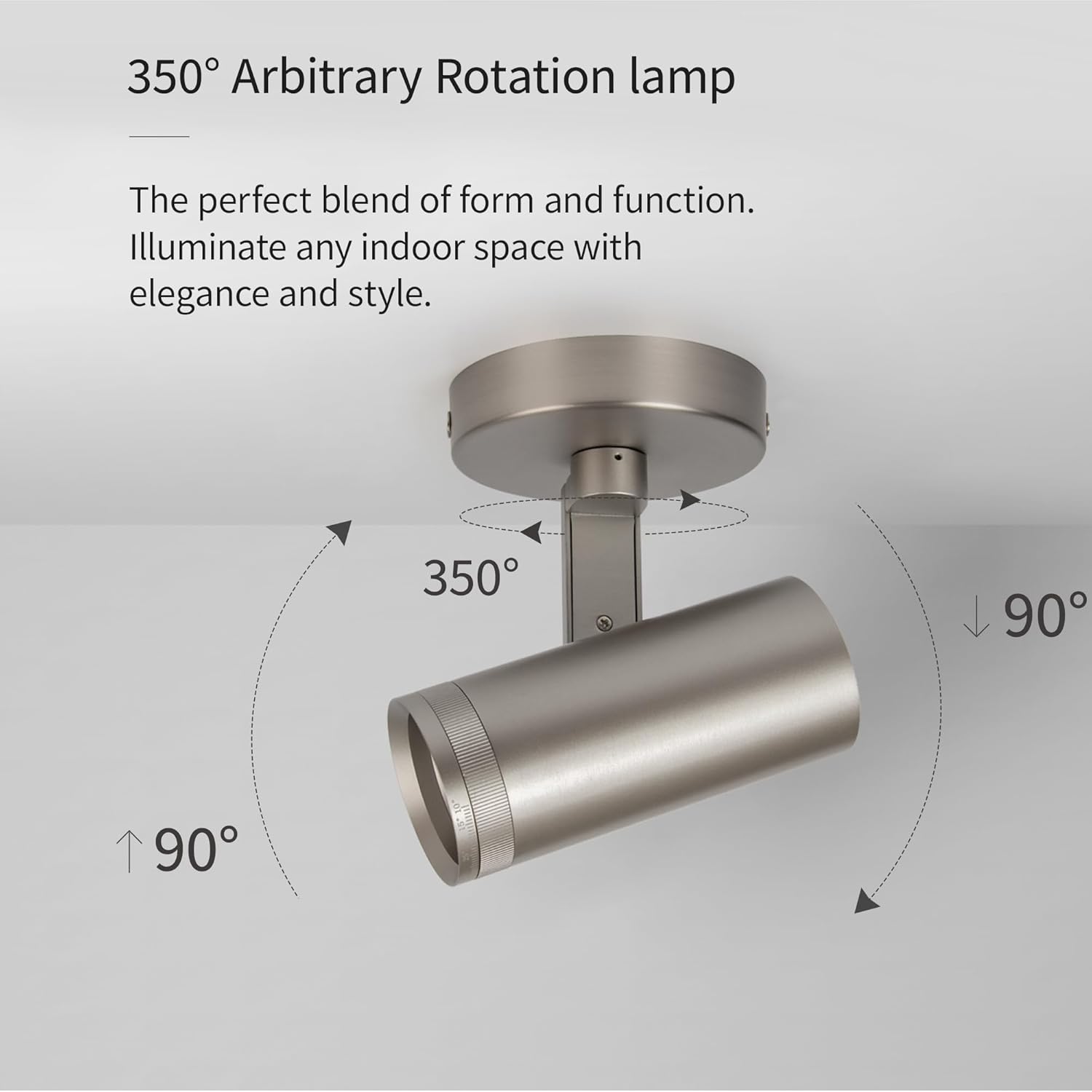 Lovuphoria Dimmable Zoom Ceiling Spotlight 12W LED Brushed Nickel