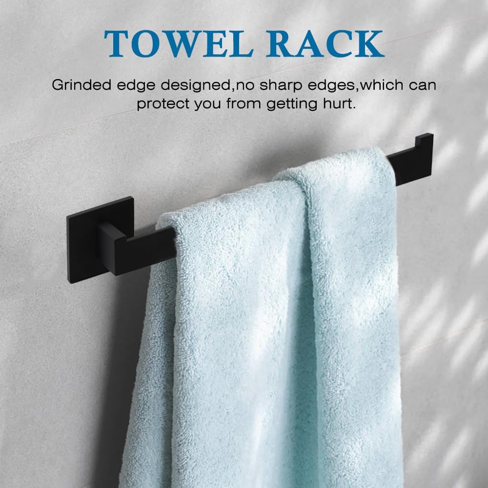 SUNTAI 4-Piece Matte Black Bathroom Hardware Set 1