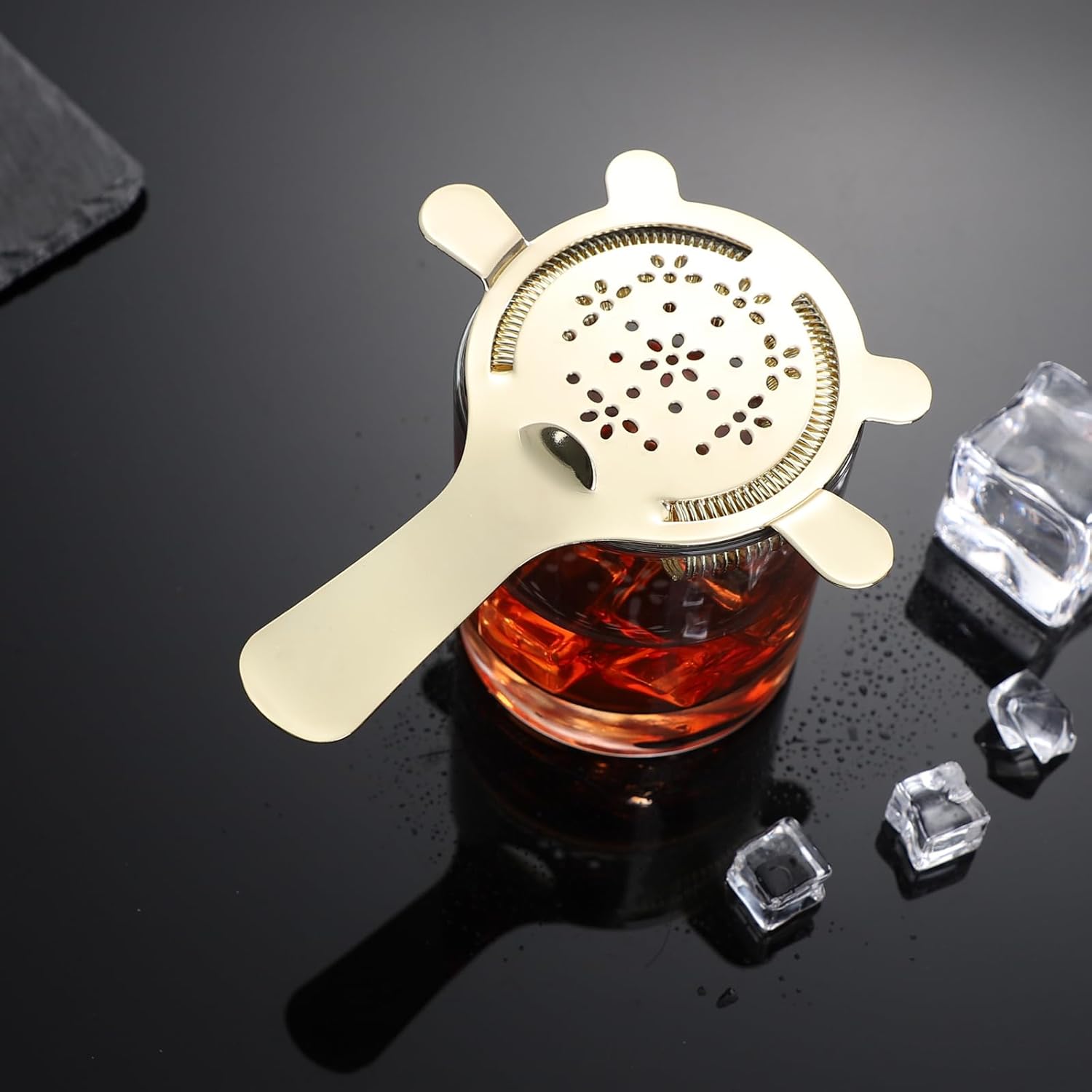 YUHWYI 4-Prong Cocktail Strainer with Star Design 1