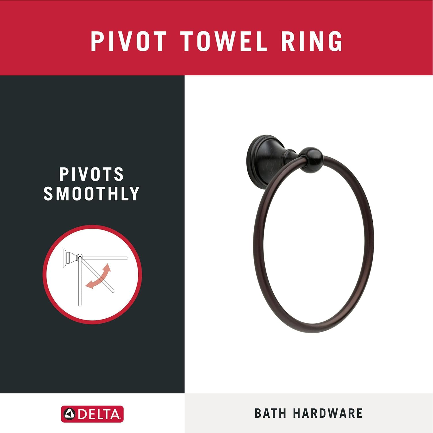 Delta Crestfield Venetian Bronze Towel Ring