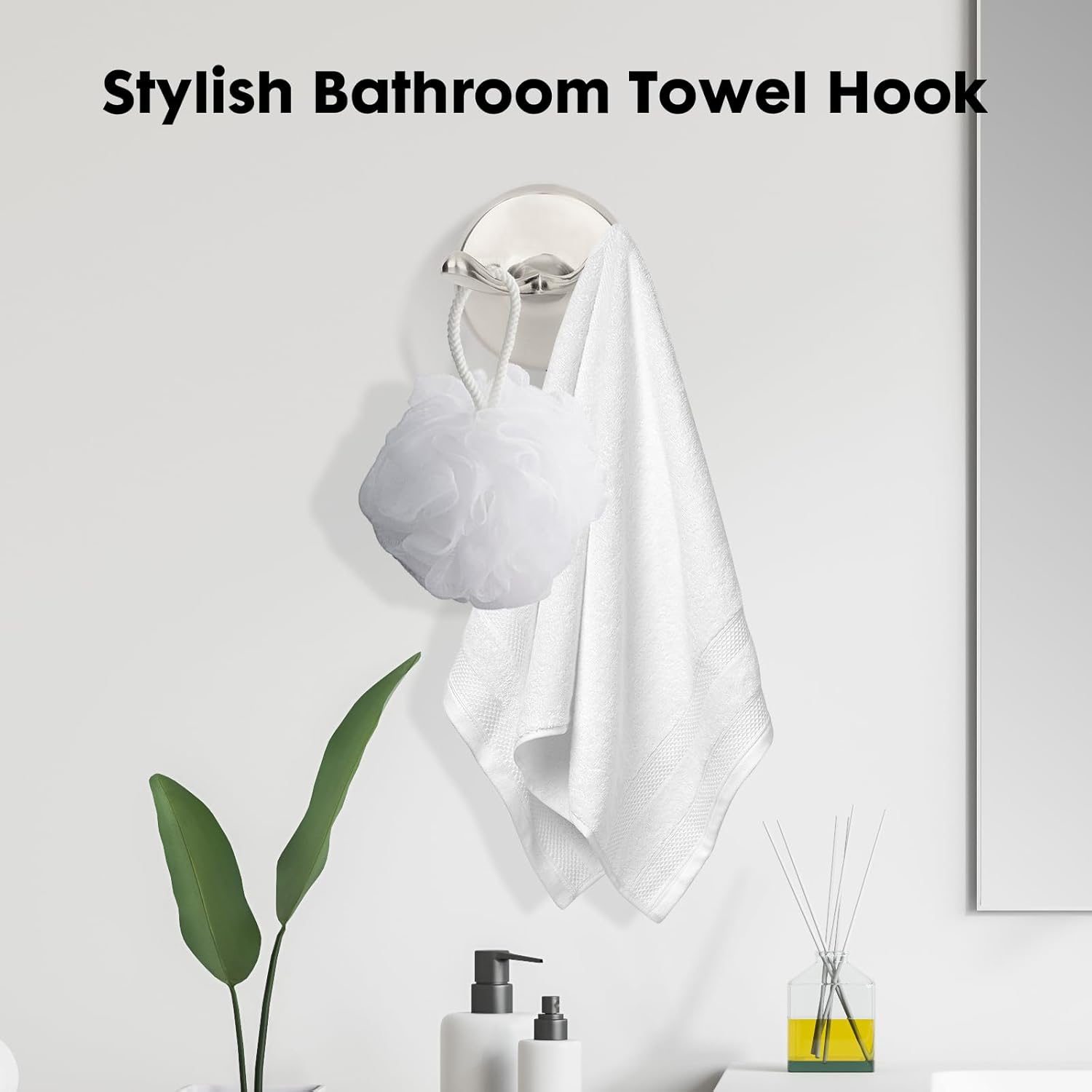 Ntipox Brushed Nickel Towel Hooks 2 Pack