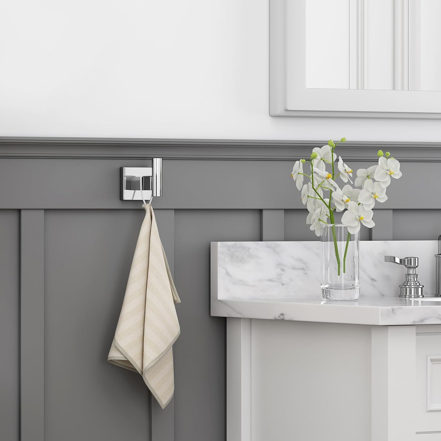 Suyar Modern Robe Hook with Chrome Finish
