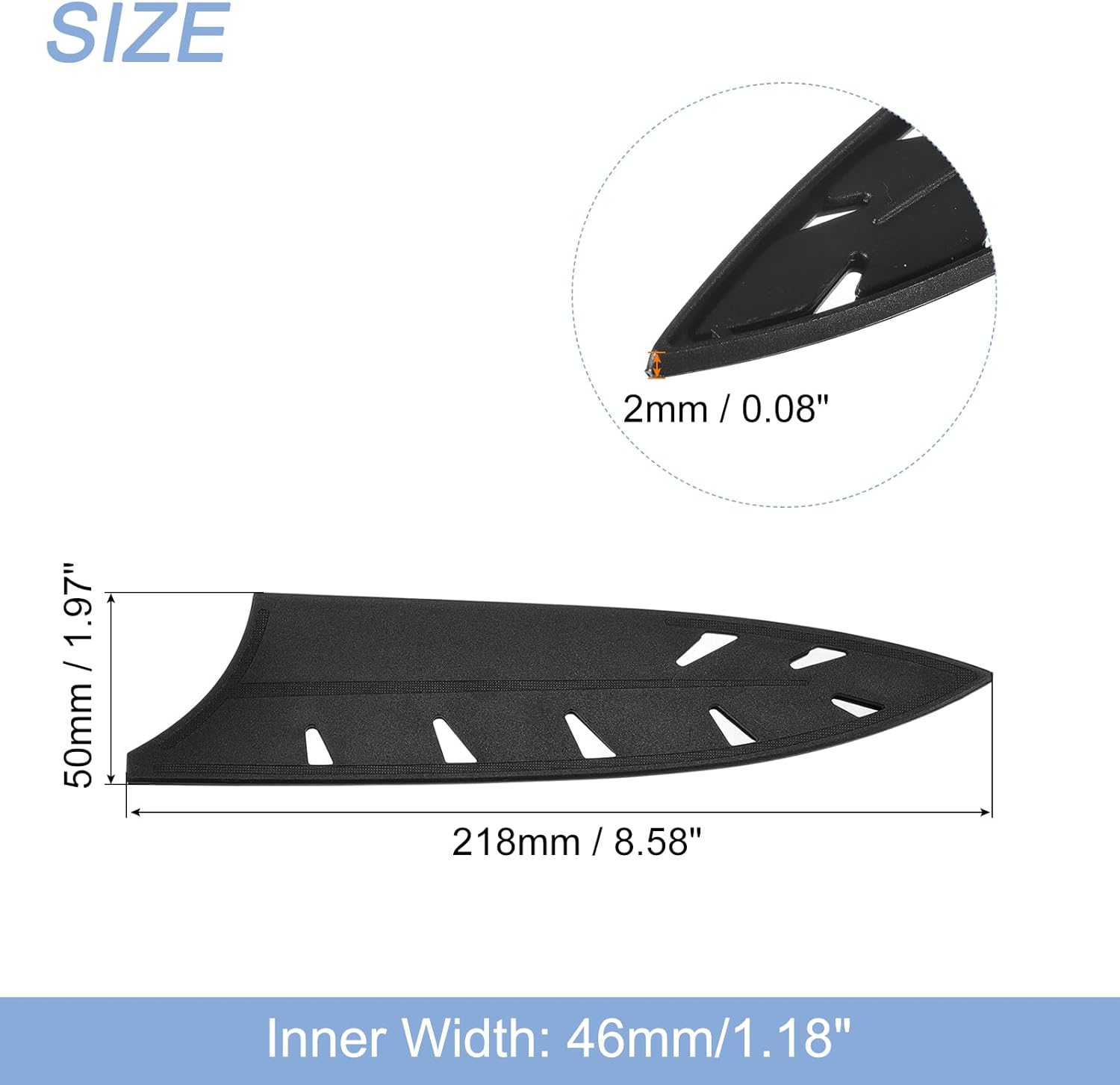 Uxcell 2Pcs Knife Edge Guards for 8 Chef Knife Black