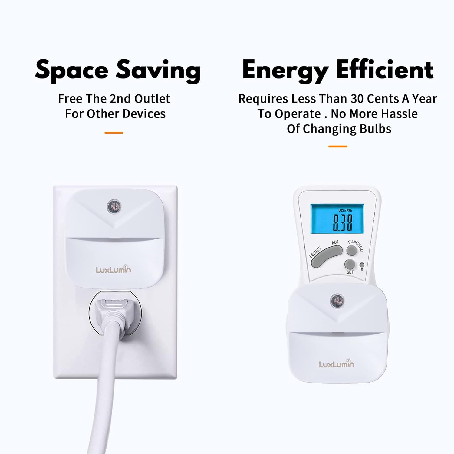 LuxLumin LED Night Lights with Dusk-to-Dawn Sensor 6 Packs